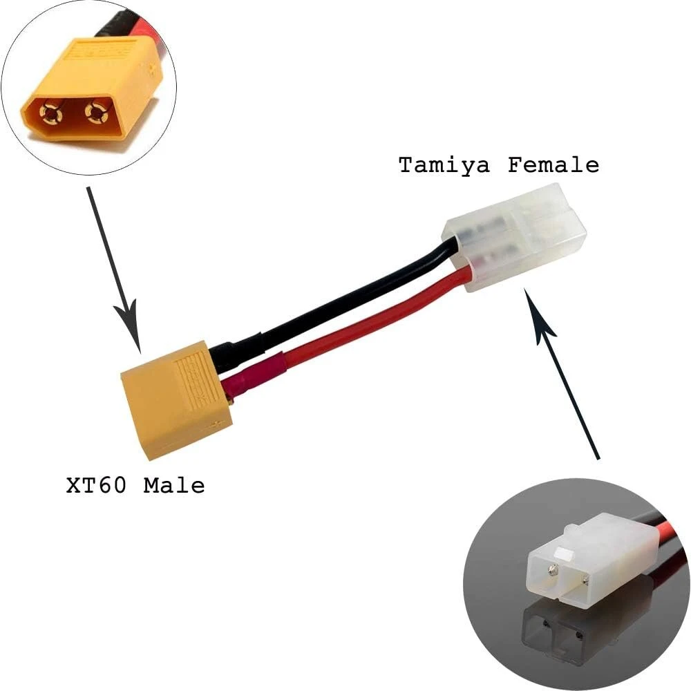 Linsyrc 4 vnt. Xt60 kištukas į Bigtamiya lizdo adapterį su 10 cm 14awg silikoniniu kabeliu