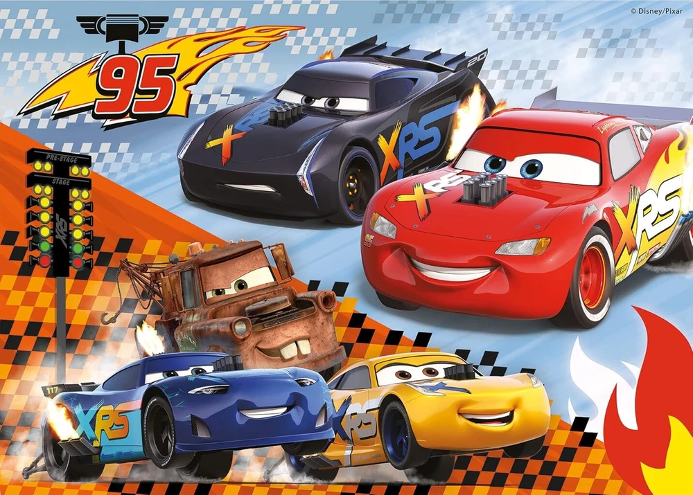 Liscianigiochi 91713 Maxifloor 2 x 24 Disney dvipusės dėlionės 2 x 12 dalių Cars