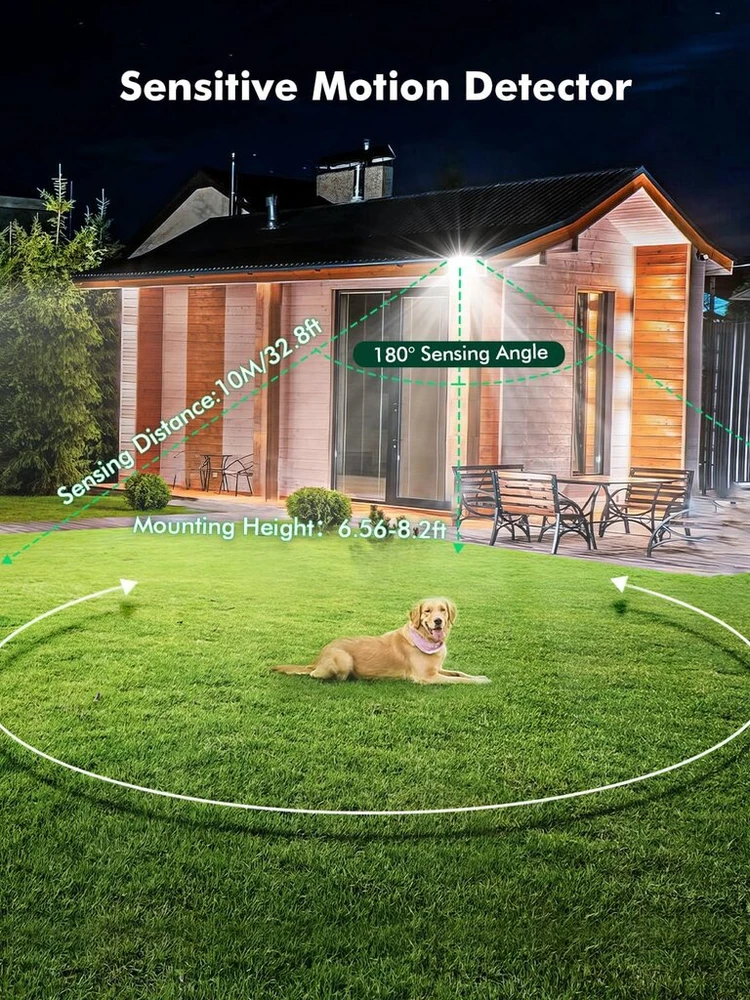 Litglobe Led prožektorius su judesio davikliu lauke 100 W, 10000 lm priekinis žibintas su nuotoliniu valdymu, 6500 K šaltai baltas led prožektorius, ip66 vandeniui atsparus prožektorius su judesio davikliu lauke garažui