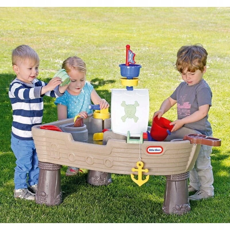 LITTLE TIKES smėlio dėžė, sodo vandens stalas, piratų laivas žaidimams