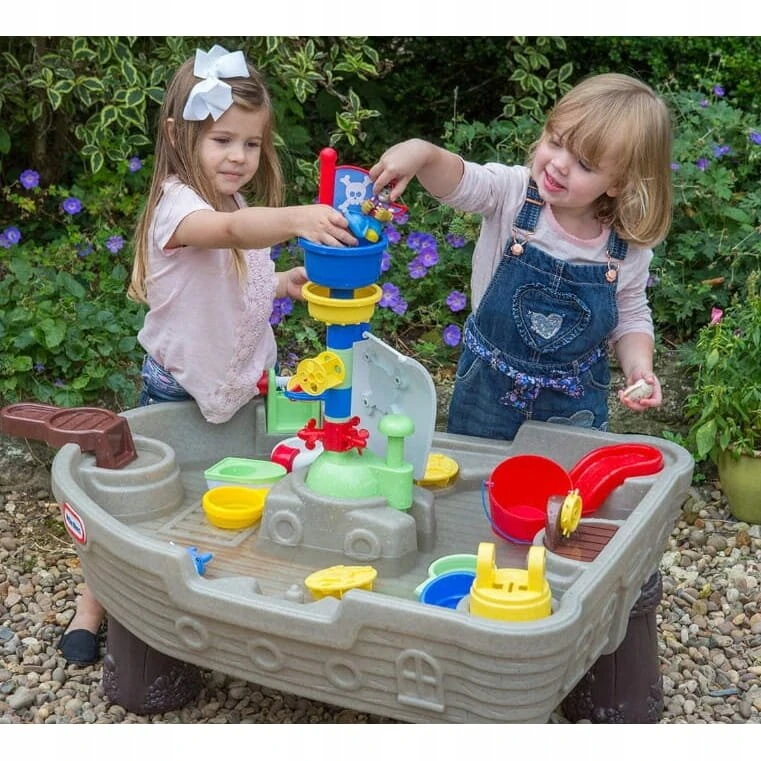 LITTLE TIKES smėlio dėžė, sodo vandens stalas, piratų laivas žaidimams