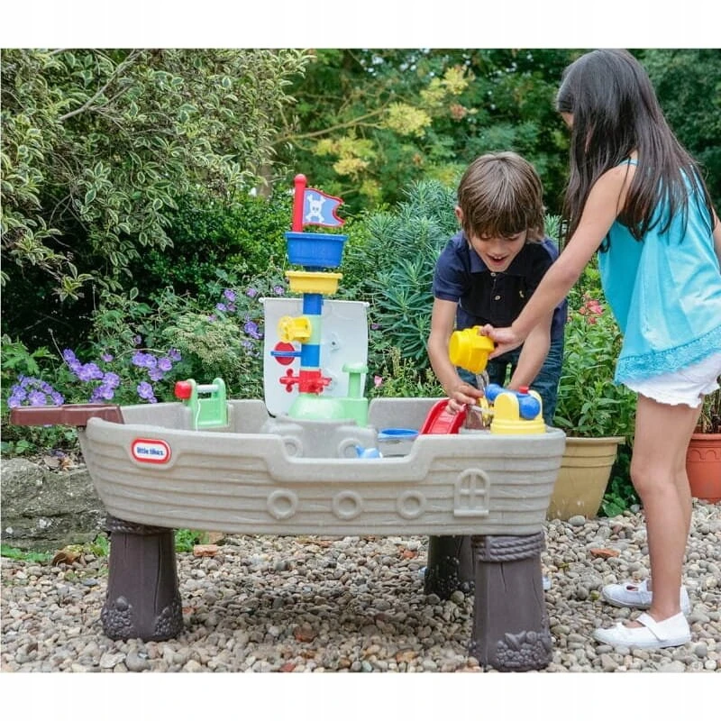 LITTLE TIKES smėlio dėžė, sodo vandens stalas, piratų laivas žaidimams