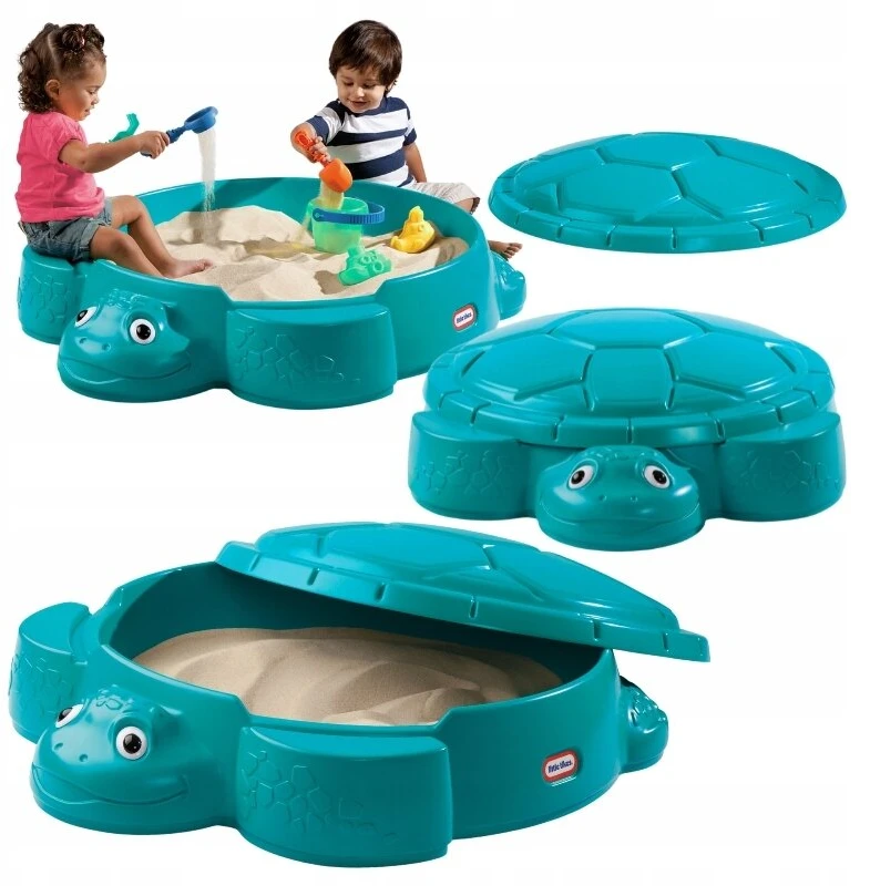 Little Tikes sodo smėlio dėžė su vėžlio dangčiu, skirta žaisti, 2 vietos