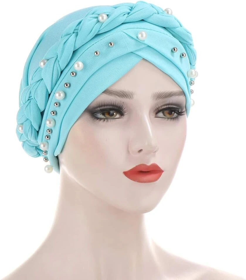 Liupuudly turbanas moterims, madinga chemo galvos danga su perlais, kepurė, plaukų slinkimo kepurė, miego kepurė