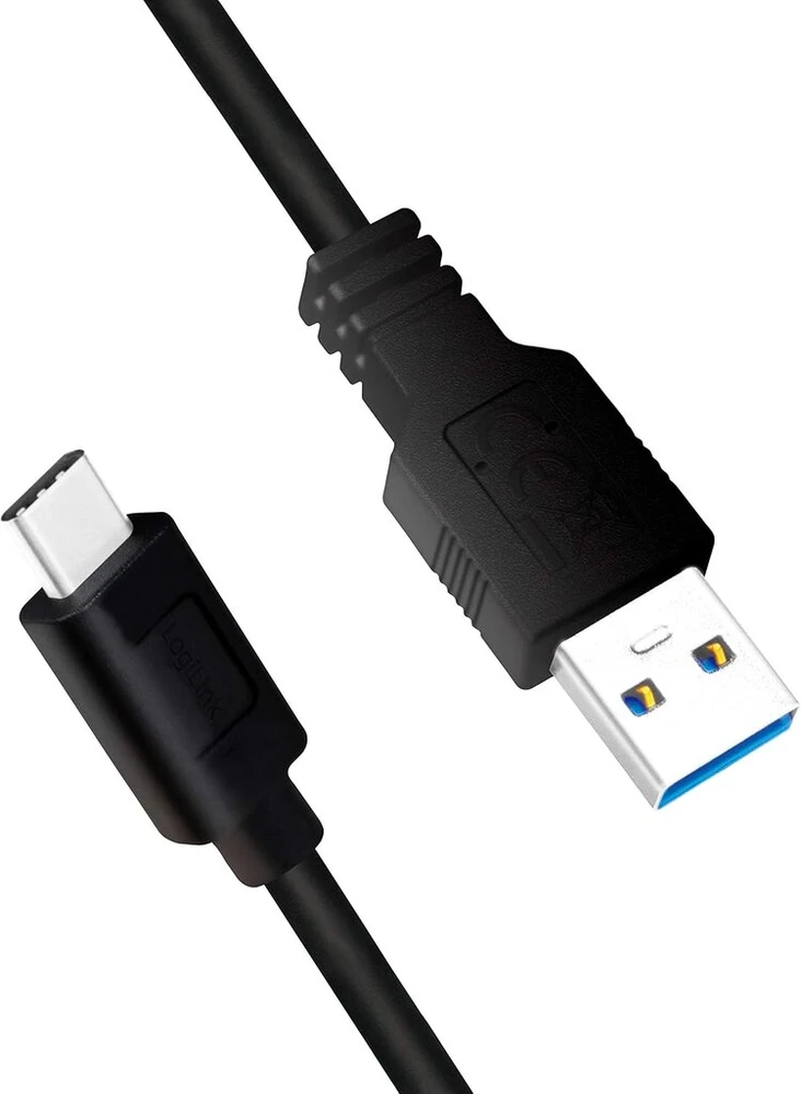 Logilink Cu0169 Usb 3.2 Gen 1x1 jungties kabelis, Usb-a į Usb-c™, juodas, 1,5 m