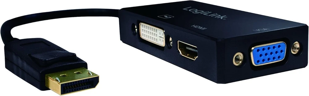 Logilink Cv0109 4k Displayport į Dvi/hdmi/vga adapteris, juodas