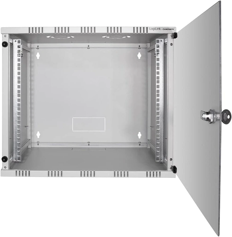 Logilink W06a40g Eco sieninis korpusas 6u (400 mm gylio), plokščias paketas (nesurinktas), 48,26 cm (19 colių) šviesiai pilkas