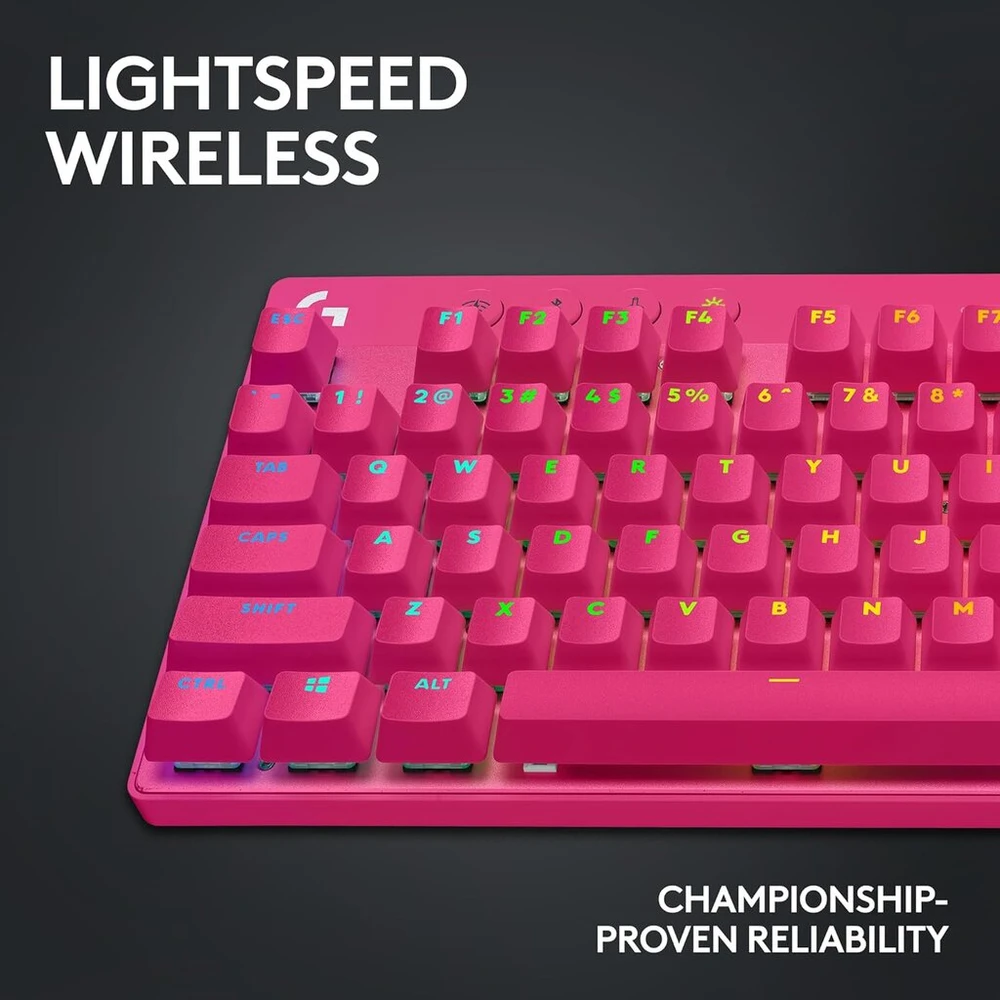 Logitech G Pro X Tkl Lightspeed belaidė žaidimų klaviatūra - magenta - Pan - tactile