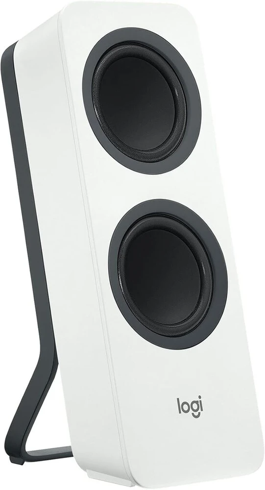 Logitech Z207 belaidės kompiuterio kolonėlės, Bluetooth, stereo garsas, 10 vatų didžiausia galia, 3,5 mm įvestis, ausinių lizdas, Easy-switch funkcija, Es kištukas, Pc / Tv / Planšetinis kompiuteris / Mobilusis - Balta