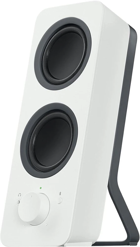 Logitech Z207 belaidės kompiuterio kolonėlės, Bluetooth, stereo garsas, 10 vatų didžiausia galia, 3,5 mm įvestis, ausinių lizdas, Easy-switch funkcija, Es kištukas, Pc / Tv / Planšetinis kompiuteris / Mobilusis - Balta