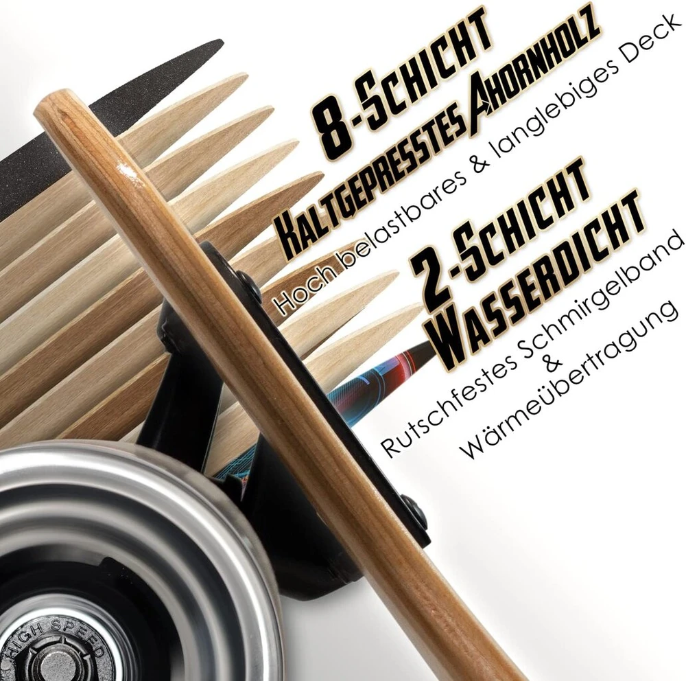 Longboard'as, 42 colių, Abec-11 guoliai, 8 sluoksnių klevo medienos kruizeris, pilnas riedlentė, iki 120 kg, su T formos įrankiu ir Pu šviečiančiais ratukais, suaugusiems, mergaitėms, berniukams, pradedantiesiems.