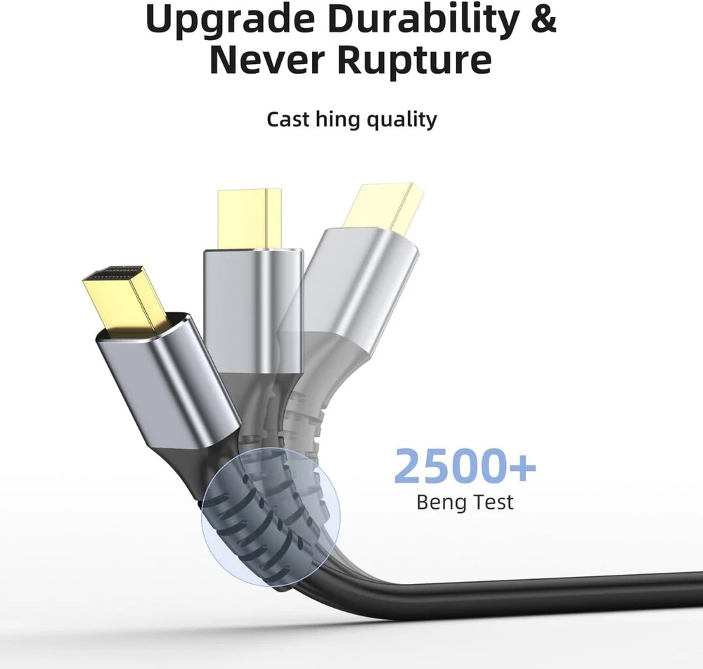 Looyotul 4k hdmi kabelis 10 m itin didelio greičio hdmi 2.0 kabelis 4k @ 60hz 18 gbps paauksuota jungtis 3d arc ethernet hdmi kabelis, skirtas hdtv monitoriui nešiojamam kompiuteriui roku tv XBOX ps3/ps4 (sidabrinis)