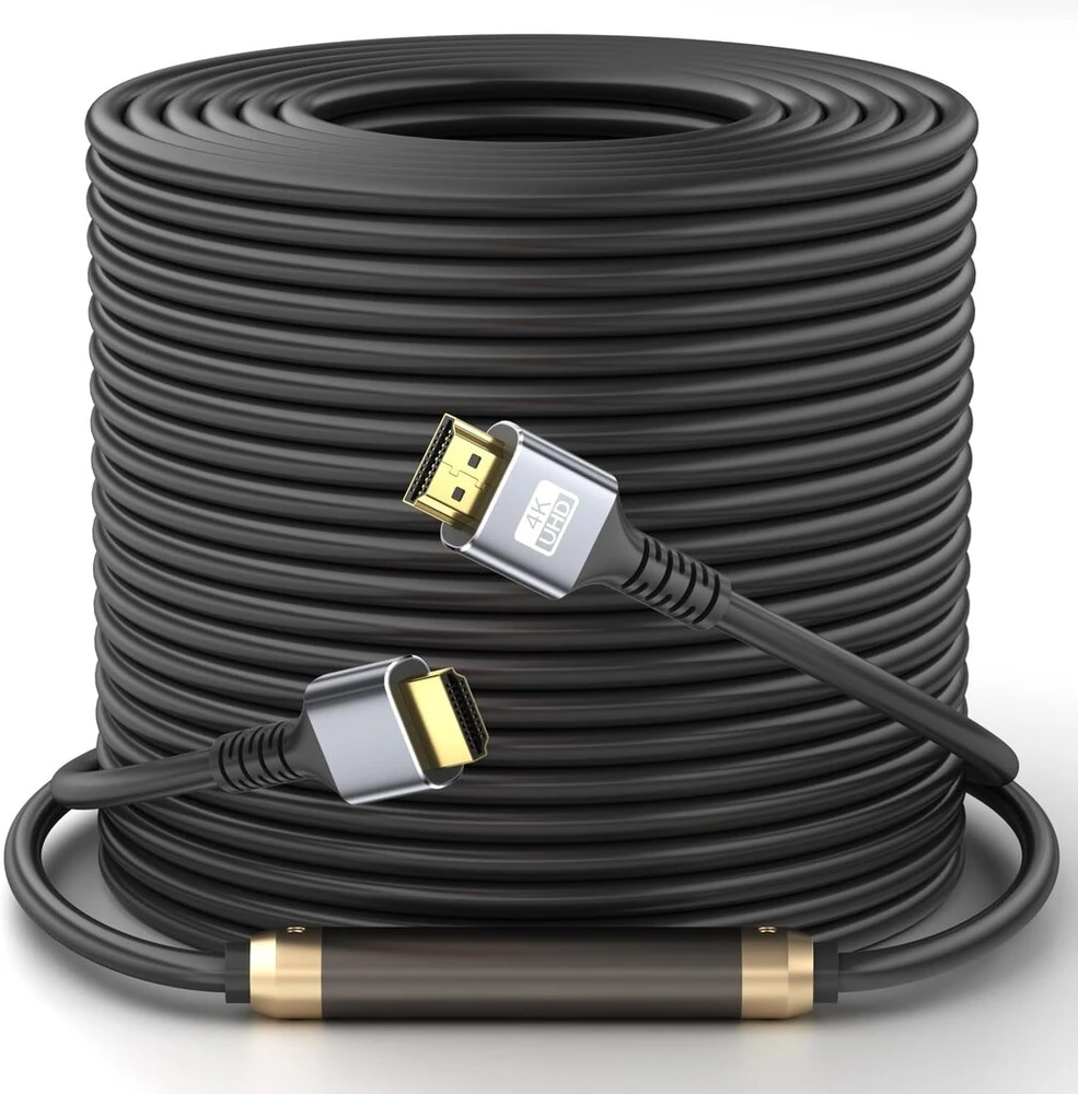 Looyotul 4k hdmi kabelis 30 m itin didelio greičio hdmi 2.0 kabelis 4k @ 60hz 18 gbps paauksuota jungtis 3d arc ethernet hdmi kabelis, skirtas hdtv monitoriui nešiojamam kompiuteriui roku tv XBOX ps3/ps4 (sidabrinis)