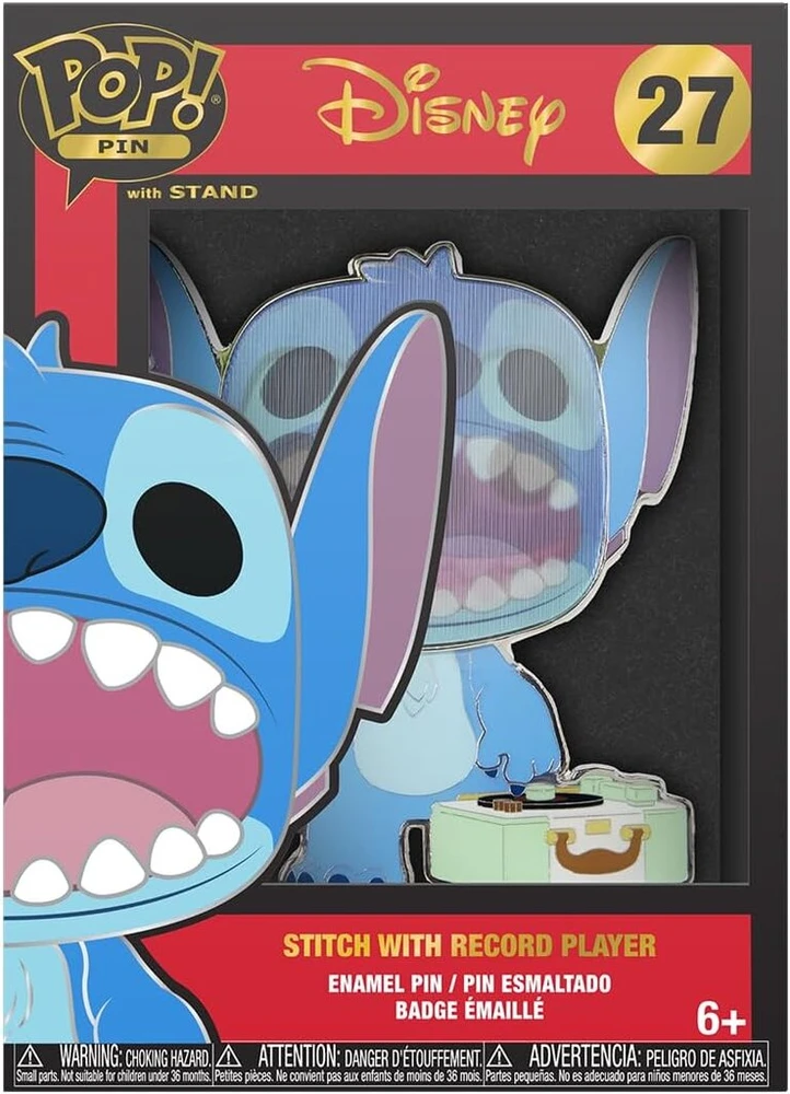 Loungefly Funko Pop didelis pop segtukas - Disney: Lilo ir Stitch - Stitch su patefonu