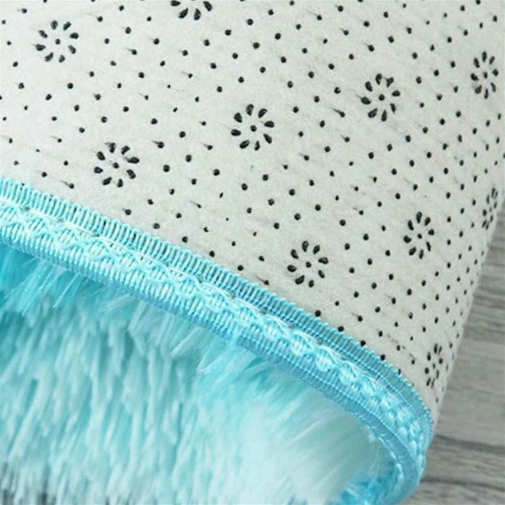 Lova Icegrey pūkuotas kilimas, aukštas pluoštas, ilgas pluoštas, pliušinis kilimas, apvalus „tie-dye“ dekoras, neslystantis, skalbiamas grindų kilimėlis svetainei, pūkuotas miegamojo kilimas, kilimas prie lovos, lauko kilimas, 140 cm, šviesiai pilkas