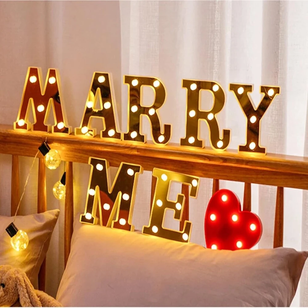 Lova Led raidės marry me, dekoracija piršlyboms su baterijomis, dekoratyvinės led raidės vestuvėms, piršlyboms, sužadėtuvėms, gimtadieniui, vakarėlio dekoravimui (išskyrus love)
