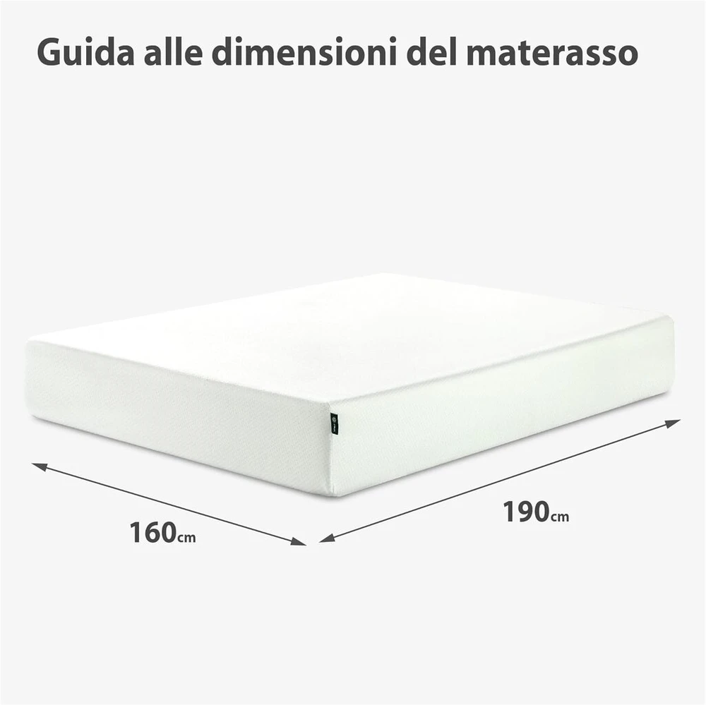 Lova Zinus dygsniuotas memory foam čiužinys, 7 zonų čiužinys, 160 x 190 cm, aukštis 13 cm, suvyniotas čiužinys, oeko-tex