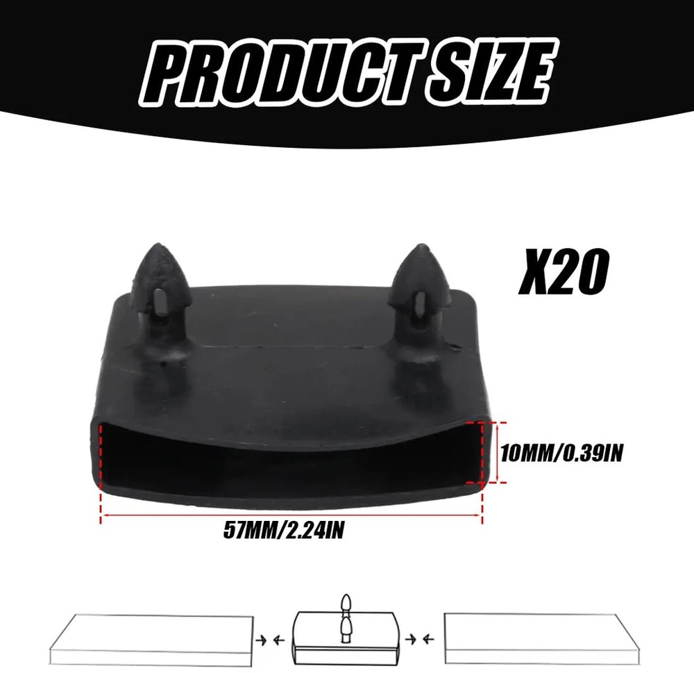 Lovos grotelių rėmo dangtelių rinkinys, 20 vnt., 55 mm laikikliai grotelių pagrindui, lovos grotelių rėmo dangteliai, grotelių rėmo atsarginių dalių dangteliai 5,2–5,4 cm grotelių pagrindui, šoninių bėgelių jungiamieji priedai