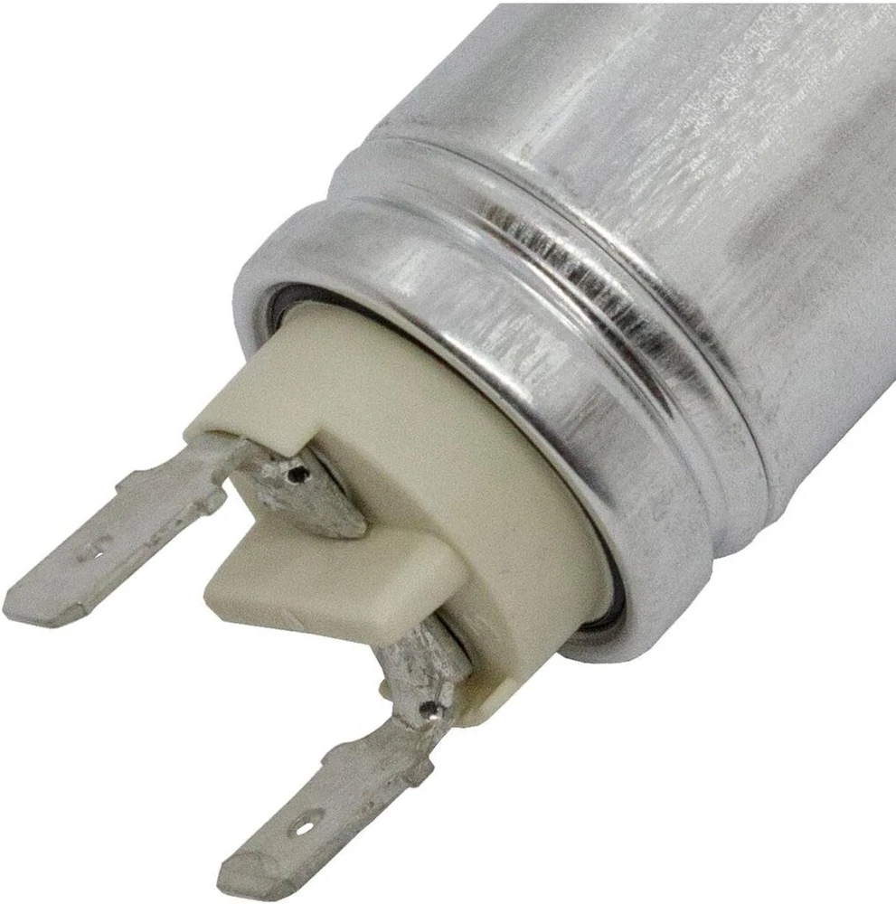 Lumonic paleidimo kondensatorius Hydra Mkp-500 2-a [su 6,3 x 0,8 mm kištuku] | Variklio kondensatorius 2µf 470v 25 x 48 mm I kondensatorius su aukštos kokybės metaliniu korpusu