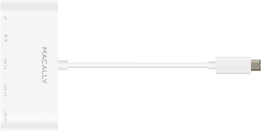 Macally Uc3hub3gbc 3.1 Usb-c į 3 prievadų Usb-a gigabitinis eternetas ir Usb-c įkrovimo adapteris