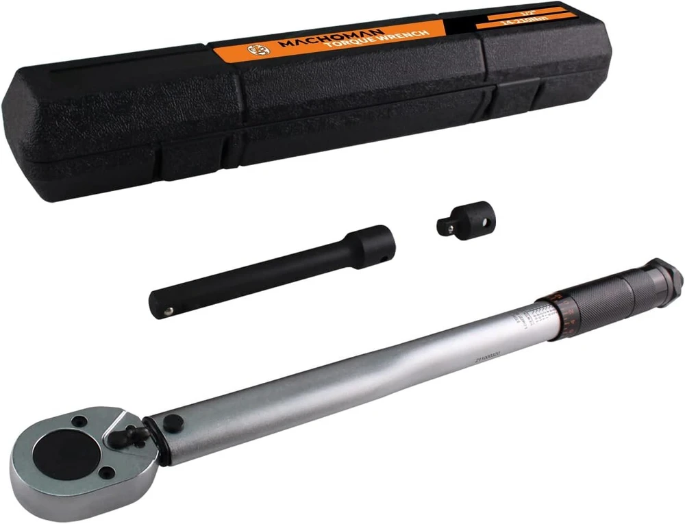 Machoman dinamometrinis raktas su 1/2 adapteriu ir 3/8 colių prailginimu, ergonomiški "pasidaryk pats" įrankiai, mechaniniai įrankiai, dinamometrinis raktas su didelio tikslumo sukimo momentu 14-210nm (atqw403)