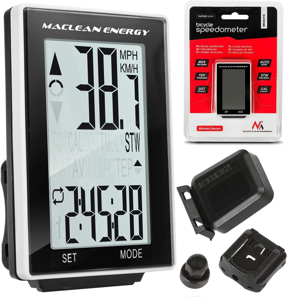 Maclean Mce 16 in 1 dviračio kompiuteris, spidometras, odometras, skaitmeninis dviračio spidometras