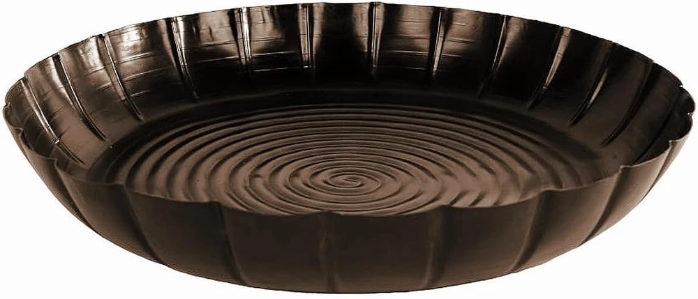 Macosa Vm060287 apvalus padėklas juodas lenktas 34 cm metalinis dekoratyvinis padėklas stalo dekoracija vaisių padėklas namų aksesuaras metalinis dubuo dekoratyvinis padėklas žvakių padėklas modernus didelis
