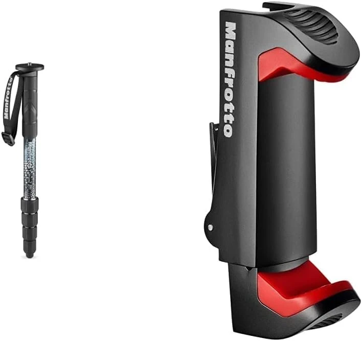 Manfrotto Element Mii Mmelmiia5bk lengvas aliumininis kelioninis monopodas, 5 sekcijos, keliamoji galia iki 16 kg, skirtas kompaktiškiems, sisteminiams ir Dslr fotoaparatams bei išmaniojo telefono laikikliui, Pro versija
