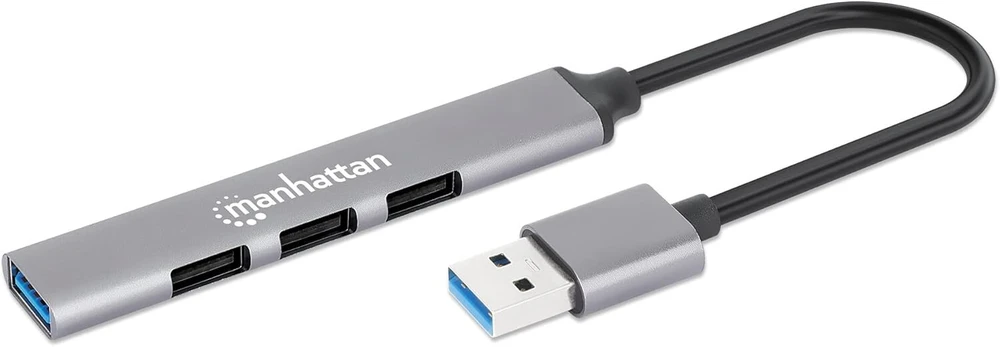 Manhattan 4 prievadų Usb-a šakotuvas 3x480mbit/s 1xgbit/s Usb-a kištukas
