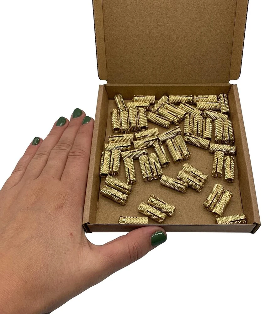 Marcopol žalvariniai įkalamieji kaiščiai (50 vnt.) M6 x 22 mm, išsiplėtimo varžto įvorė, betono mūro plytų inkaras, išsiplėtimo kaiščiai (50, M6 x 22 mm), geltoni
