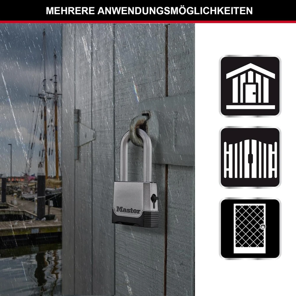 Master Lock Excell 4 skaitmenų kombinacijos 56 mm pakabinama spyna su avariniu raktu
