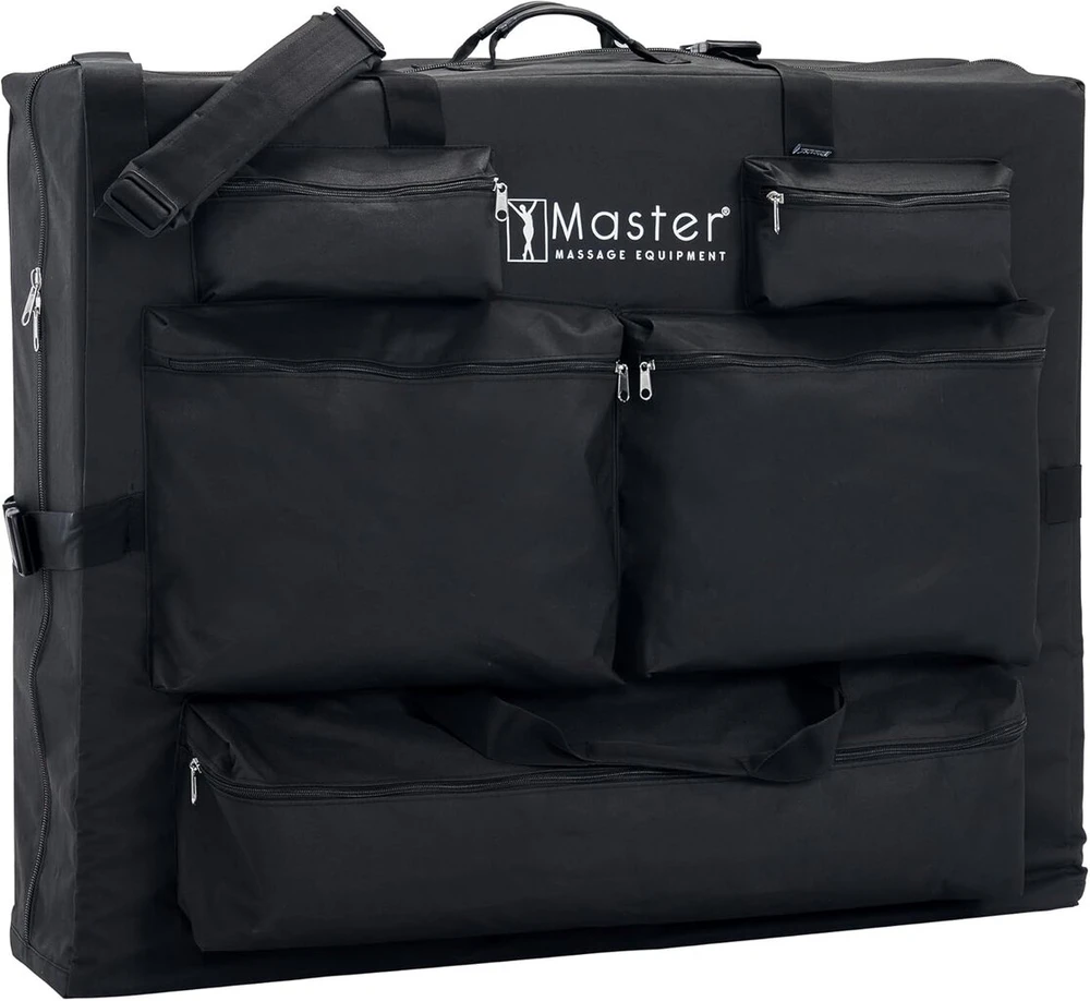 Master Massage transportavimo krepšys mobiliesiems masažo stalams su 5 priekinėmis kišenėmis ir dirželiu per petį (be ratukų)