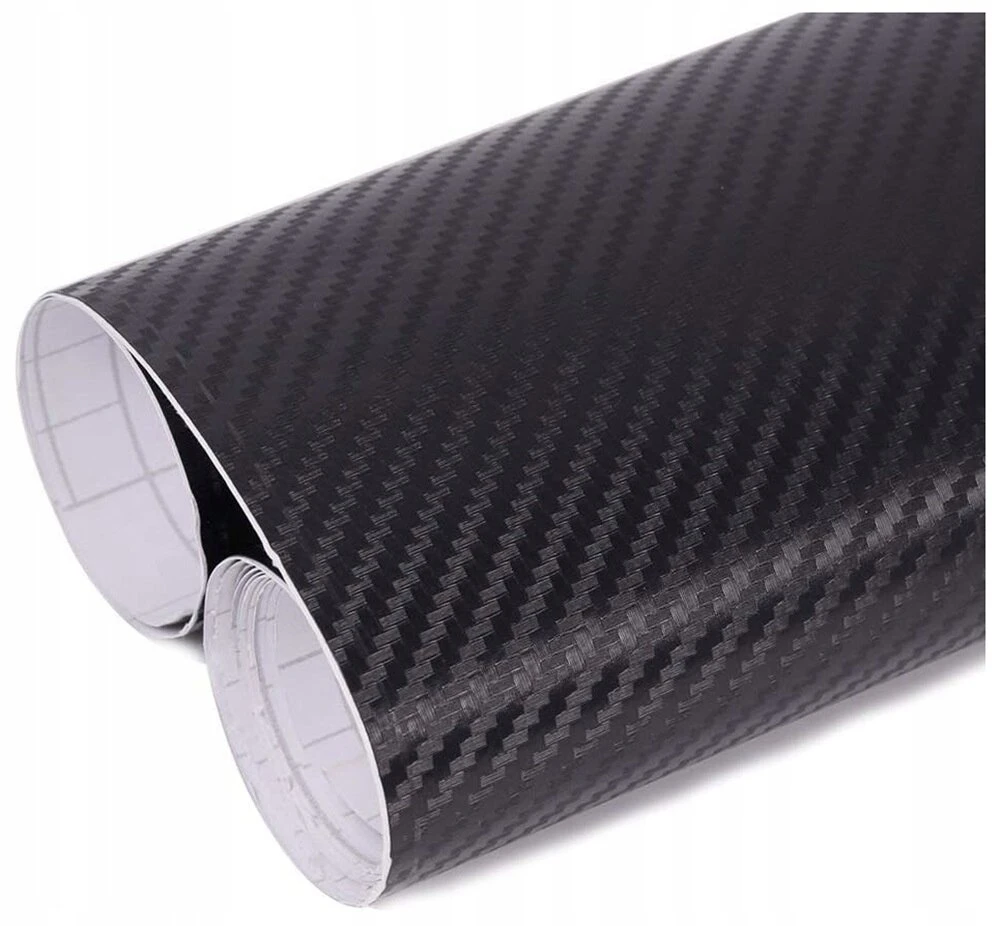 Matinė juoda "carbon" tipo plėvelė automobiliui, 150cm pločio