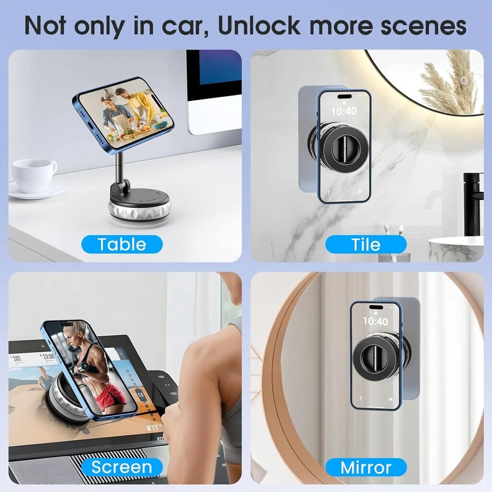 Maxtachi magnetinis telefono laikiklis automobiliui, sulankstomas ir 360° besisukantis, tinka magsafe automobiliniam laikikliui ant prietaisų skydelio, lydinio magnetinis telefono laikiklis, skirtas iphone 16, 15, 14, 13, 12