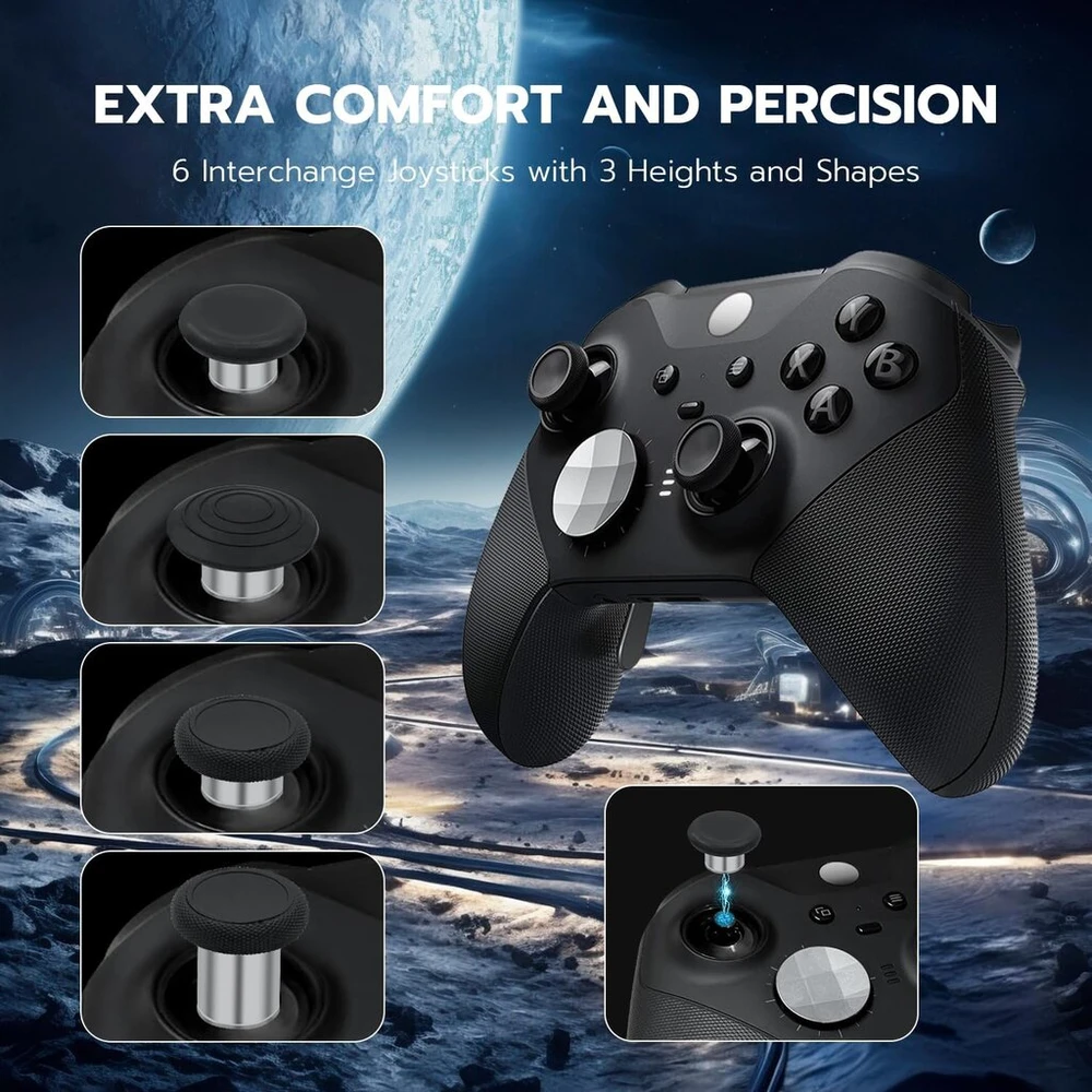 Mcbazel metaliniai nykščių valdikliai, magnetinės vairasvirtės, analoginės lazdelės, paleidiklių mentelės ir reguliavimo įrankis, skirtas XBOX elite series 2 valdikliui