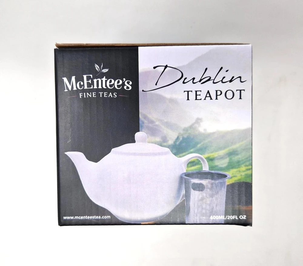 Mcentee's Dublin keramikinis arbatinukas 600 ml (2 puodeliai) su išimamu nerūdijančio plieno infuzoriumi