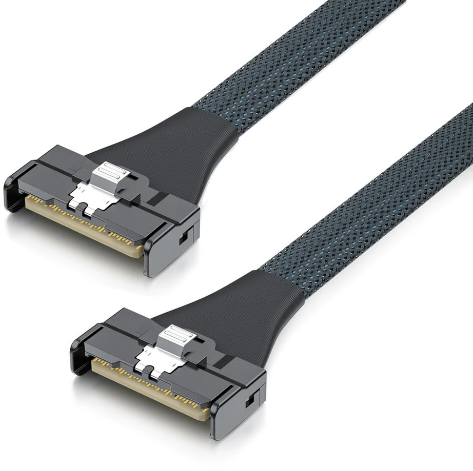 Mcio–mcio 8x kabelis, Sff-ta-1016, Mini Cool Edge Io, tiesus, Pcie Gen5, 85 omų, 0,75–0,8 m