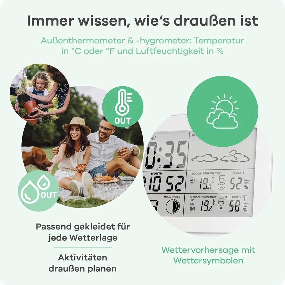 Mebus 40649 Funk-wetterstation: Orų stotis su termometru ir drėgmės matuokliu