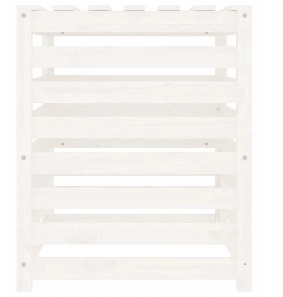 Medinis kompostavimo konteineris, pušis, 63,5x63,5x77,5 cm, baltas