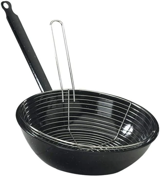 Menax gili keptuvė su krepšeliu - emaliuotas vitrifikuotas plienas, nepridegantis paviršius - originalas iš ispanijos - Ø 24 cm