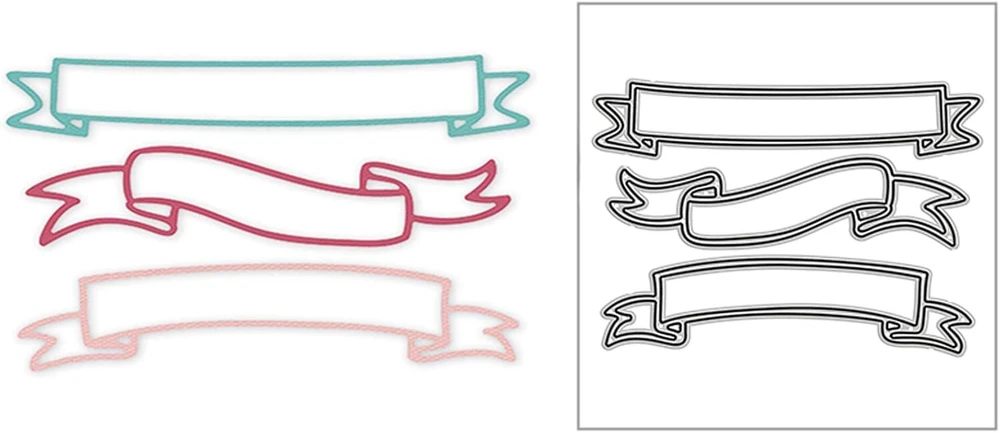 Metal cutting dies stencils for banner label bow label cutting dies diy invitation card scrapbooking album decorative embossing paper cutting dies card making 3 pieces