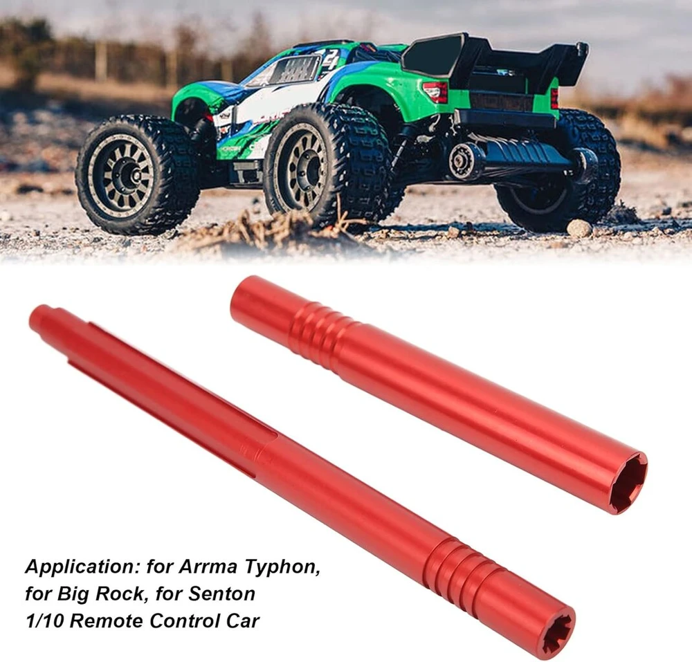 Metalinis centrinis pavaros velenas Rc pavaros velenas Rc ašis Ar310884, skirtas Arrma Typhon Senton 1/10 Rc automobiliui (raudonas)