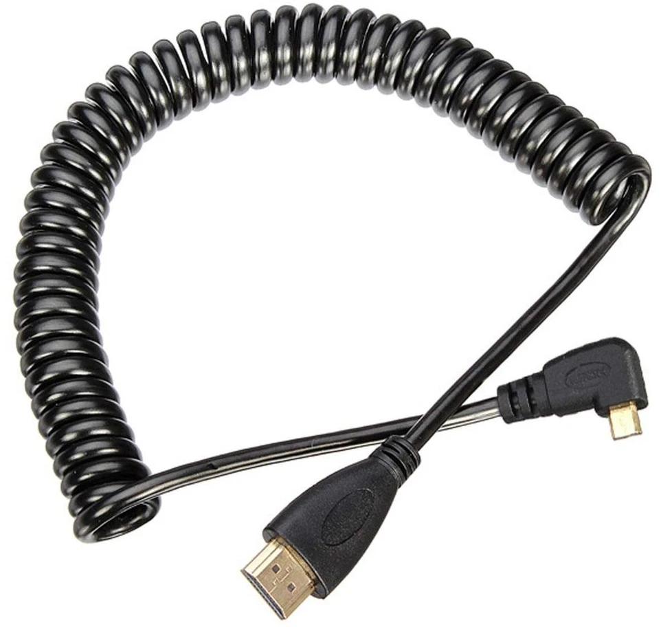Micro Hdmi į Hdmi kampinis laidas 90 laipsnių, 1.4, juodas