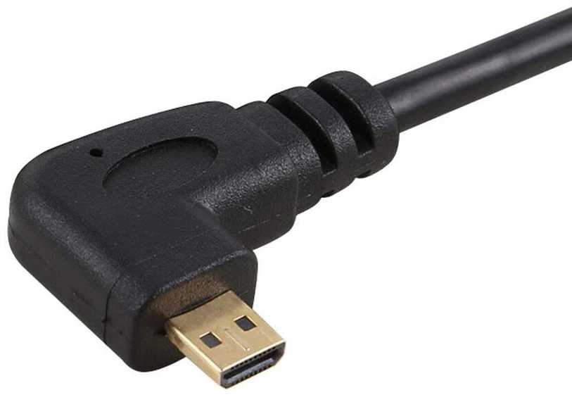 Micro Hdmi į Hdmi kampinis laidas 90 laipsnių, 1.4, juodas