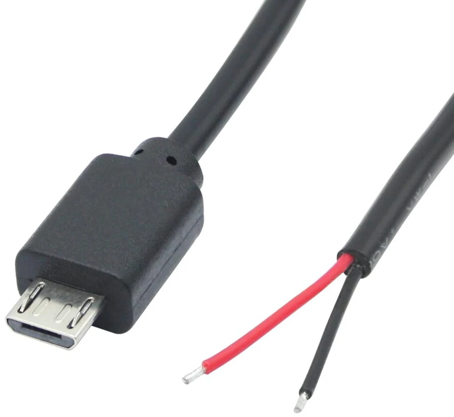 Micro usb male į 2 kontaktų pliką laidą 0.9m, micro usb į atvirą galą pigtail maitinimo kabelį lengvam litavimui, 5v/3a micro usb įrangai įdiegti arba pakeisti remontui pasidaryk pats kabelis