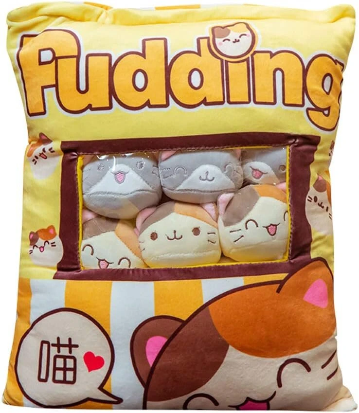 Mielas užkandžių maišelių pagalvėlės pliušinis žaislas, minkšta pagalvėlė, pliušinė lėlė, kawaii gyvūnų lėlės, kimštinė apkabinimo pagalvėlė, mielas žaislas, dovana vaikams, 48 x 38 cm