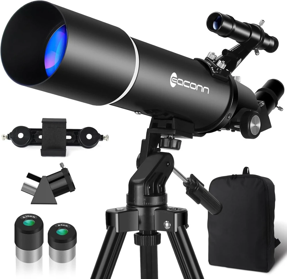 Mikroskopas Astronomijos teleskopas suaugusiems ir vaikams, 80 mm