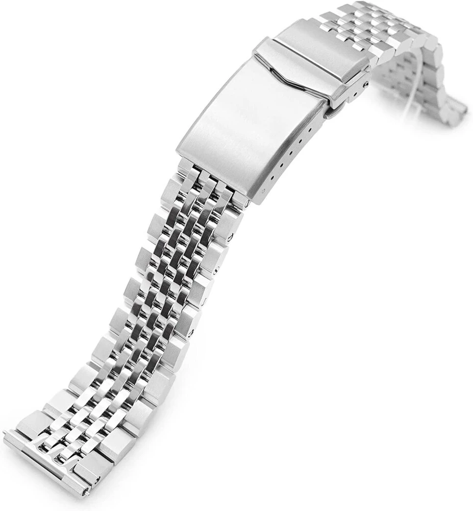 Miltat metalinis laikrodžio dirželis 19mm universalus tiesus galas Asteroid Qr, sidabrinis, Classic