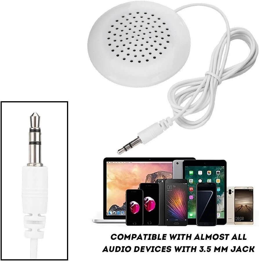 Kompiuterio kolonėlės Mini 3.5mm Pagalvės Garsiakalbis Nešiojamas Mp3/mp4/cd/telefonui (baltas)