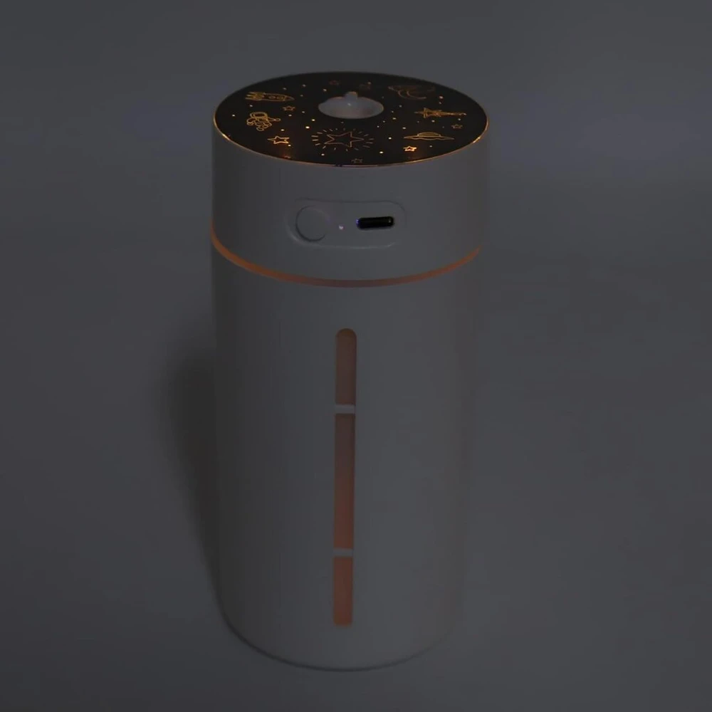 Mini drėkintuvas, 250 ml, 5 V, įkraunamas per Usb, nešiojamas automobilinis drėkintuvas, aromaterapinis drėkintuvas, išmanusis drėkintuvas su naktine lempute automobiliui, sunkvežimiui, namams, biurui, miegamajam